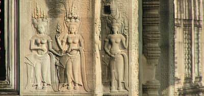 Bas reliefs at Angkor Wat, Cambodia