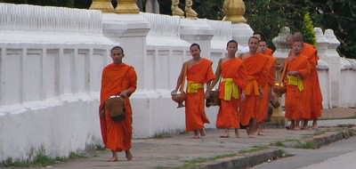 Touring holidays to Laos - monks in Luang Prabang