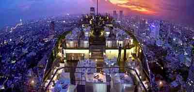 After drinks head to Vertigo, one of the world's highest open air restaurants